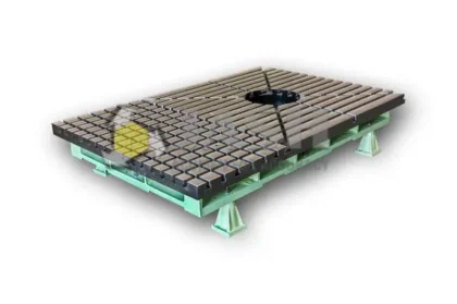 Cross T Slot Bed Plate Cored Through Hole